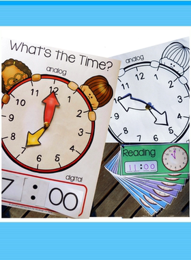 Time英语课堂时间教具小学生管理规划表认知钟表练习电子版素材