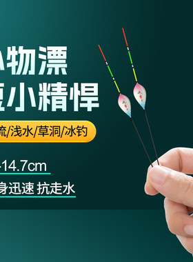 小短漂浅水鲫鱼漂抗风浪细尾高灵敏轻口冰钓草洞溪流白条短尾浮漂