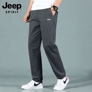 男士 裤 休闲裤 纯棉2026新款 子 吉普春季 宽松直筒阔腿爸爸男裤 工装