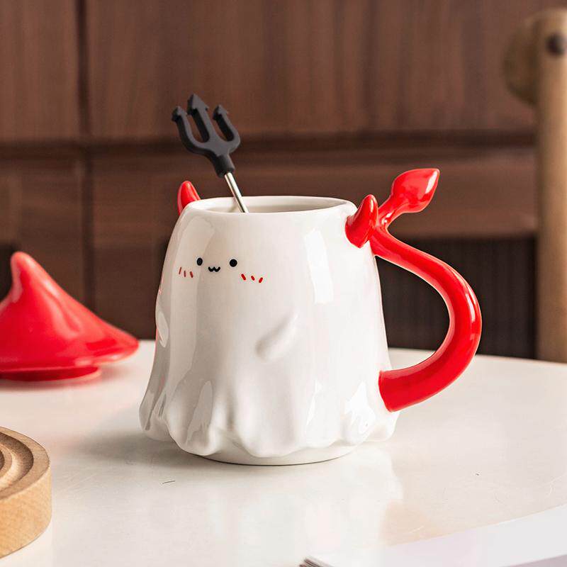 万圣节情侣创意小恶魔有趣家用可爱陶瓷水杯卡通生日礼物毕业季