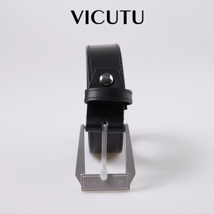 腰带 简约百搭黑色牛皮裤 VICUTU威可多男士 皮带舒适轻便时尚