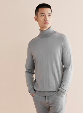 VICUTU威可多针织衫山羊绒高领男士长袖打底衫修身纯色内搭羊毛衫