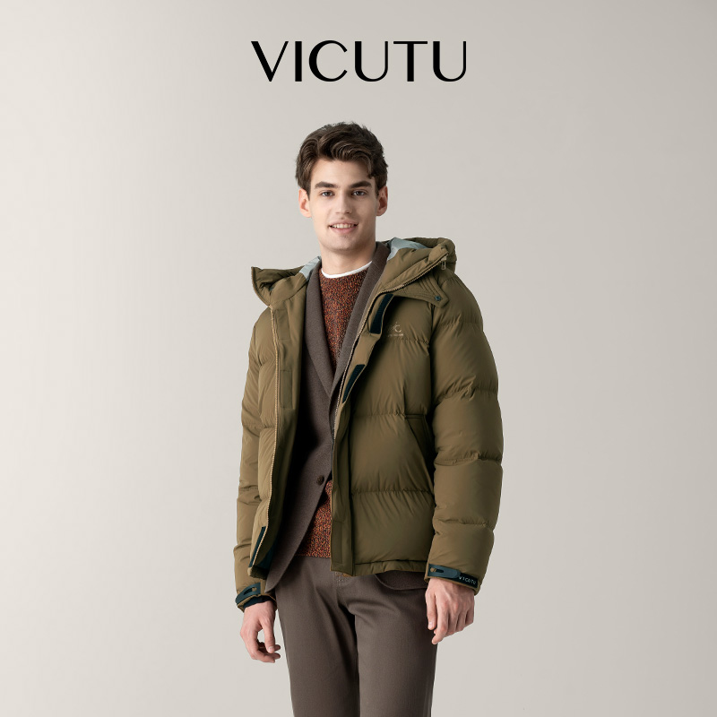 威可多三防高充绒户外蓄热短款男