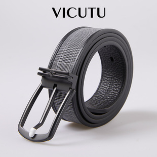 VICUTU威可多皮带时尚典雅亲王格商务西裤休闲裤百搭牛皮裤腰带