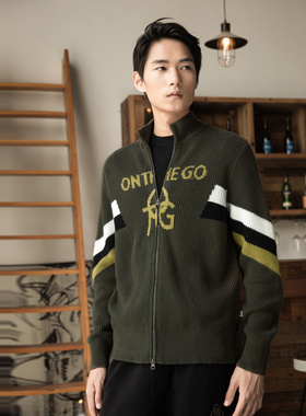 【山羊绒】VICUTU威可多针织衫冬季保暖新拉链开衫毛衣男打底外套