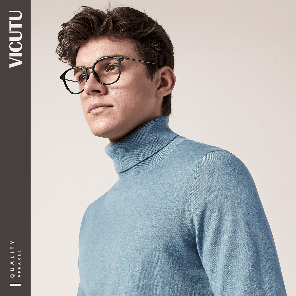 男士长袖针织衫亲肤保暖高领毛衣