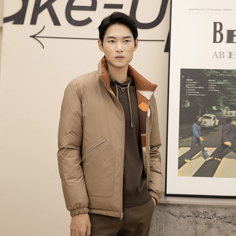 双面可穿时尚修身抗寒保暖鹅绒服