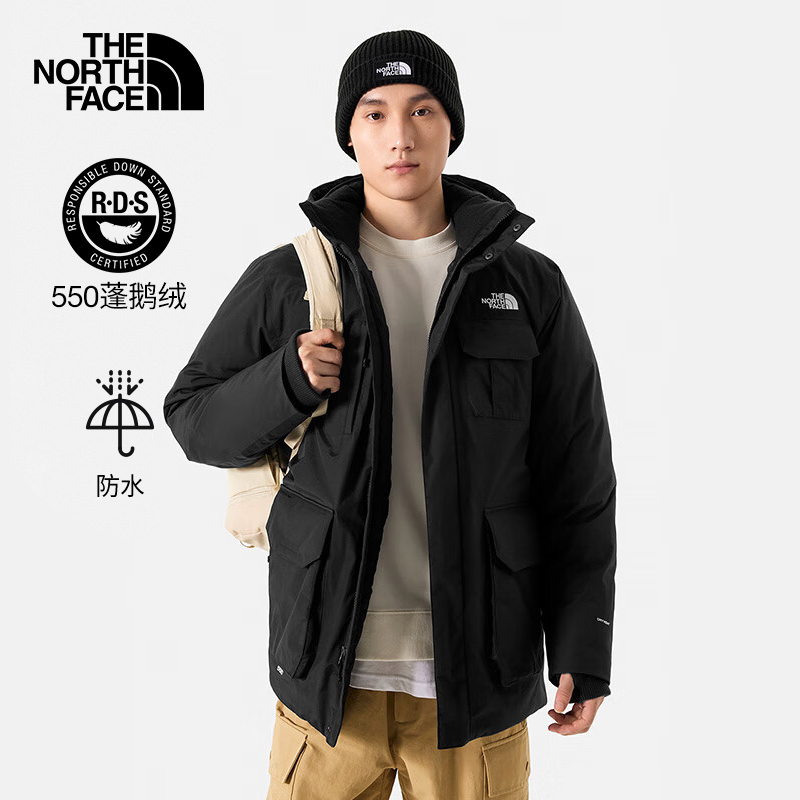 北面户外防水保暖鹅绒连帽羽绒服