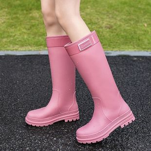 水鞋 高筒雨鞋 外穿胶鞋 女款 加绒儿 成人38厘米过膝雨靴防水防滑时尚