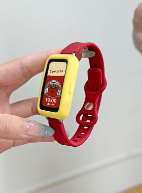 适用华为手环10/9/8表带华为手环7/6nfc版撞色硅胶腕带band7女生夏天荣耀9运动手环6pro替换带透气七八代表带