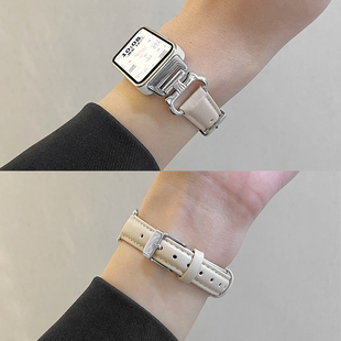 psnld适用华为手环10 猫耳华为手环8表带运动小蛮腰皮质band7智能6pro荣耀手环9腕带秋冬女生ins风 9表带新款