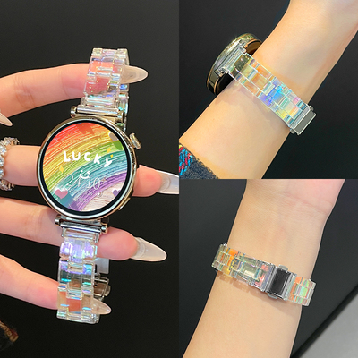 适用oppo手表watchx2mini表带三株树脂OPPOwatch4pro手表带夏天女生X2智能运动3pro时尚watch3/se手表配件