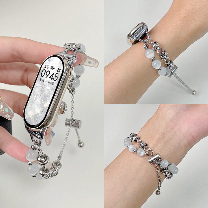 diy猫眼石女生手链psnld小米腕带