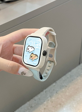 适用红米watch4/3表带Redmi5手表4液态硅胶小蛮腰蝴蝶扣watch2/1代青春版创意ins风智能红米运动表带保护壳