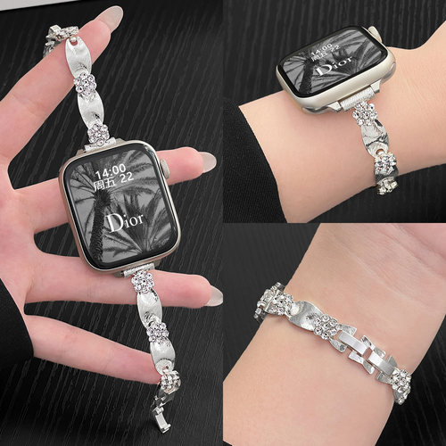 iwatchs10手表带链丝绒花链psnld