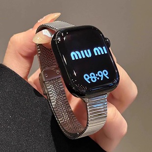 适用于华为fit3表带新款Fit4金属卡扣华为手表watchfit2手表带夏天修身透气运动钢带fitnew高级时尚FIT3表链