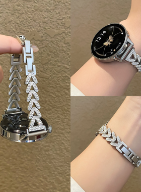 适用小米watchs5表带金属v型镶钻新款小米手表watchs4手表带链高级感s3智能s2女士color2运动版夏天韩系时尚