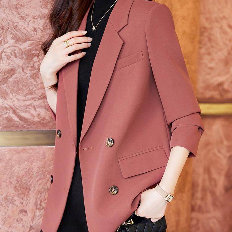 美拉德休西闲宽松AL750571小西装外套女秋设冬计感双叉排扣时尚开,女装/女士精品,西装,淘宝优惠券,粉丝福利购,淘宝优惠卷