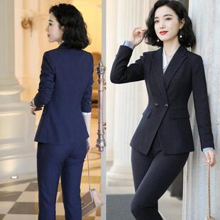 外贸职业西服装神女套装纹商78899务时条尚气质女范西服正装工作
