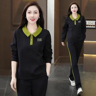 秋新春款运动休闲运套装女长领透气健身服跑步96957218袖动服套装