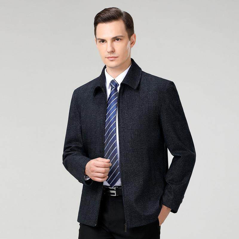 春秋季新款政羊毛夹料中年男士商爸爸装翻领克高端休闲毛101-J外,户外/登山/野营/旅行用品,其他户外服装,淘宝优惠券,粉丝福利购,淘宝优惠卷