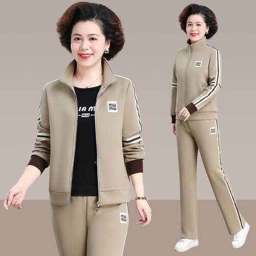中三年76173032妈妈运动套装新款洋气质中年春秋套外女休老闲上衣
