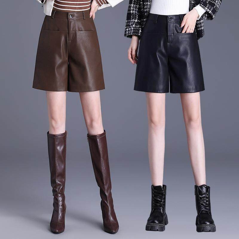 高冬2261腰绵羊皮短皮裤女秋新款显瘦字阔腿黑裤色皮裤百搭靴外穿,运动/瑜伽/健身/球迷用品,瑜伽中/短裤,淘宝优惠券,粉丝福利购,淘宝优惠卷
