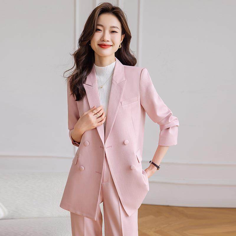 色西装外闲套女秋季新粉款气质职业装休时尚女神AL736886范工服作,女装/女士精品,职业女裤套装,淘宝优惠券,粉丝福利购,淘宝优惠卷