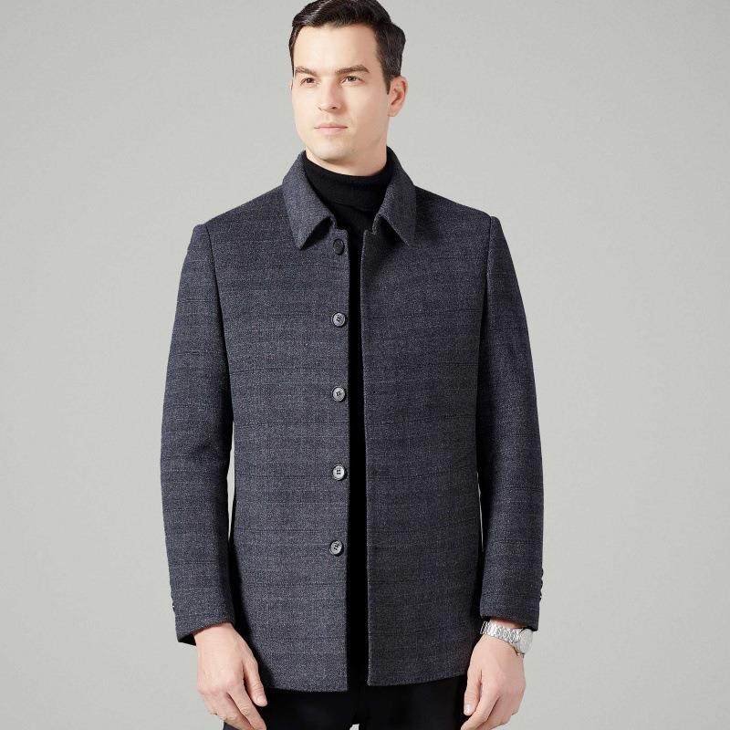 秋冬款男装双套面领呢大衣8312-C中长款款翻羊毛呢风外衣爸爸装羊,男装,毛呢大衣,淘宝优惠券,粉丝福利购,淘宝优惠卷