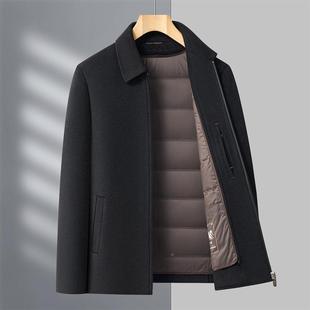 冬羊季绵呢子衣男双面呢11601-NN翻毛领脱胆外套商务休闲中年大爸