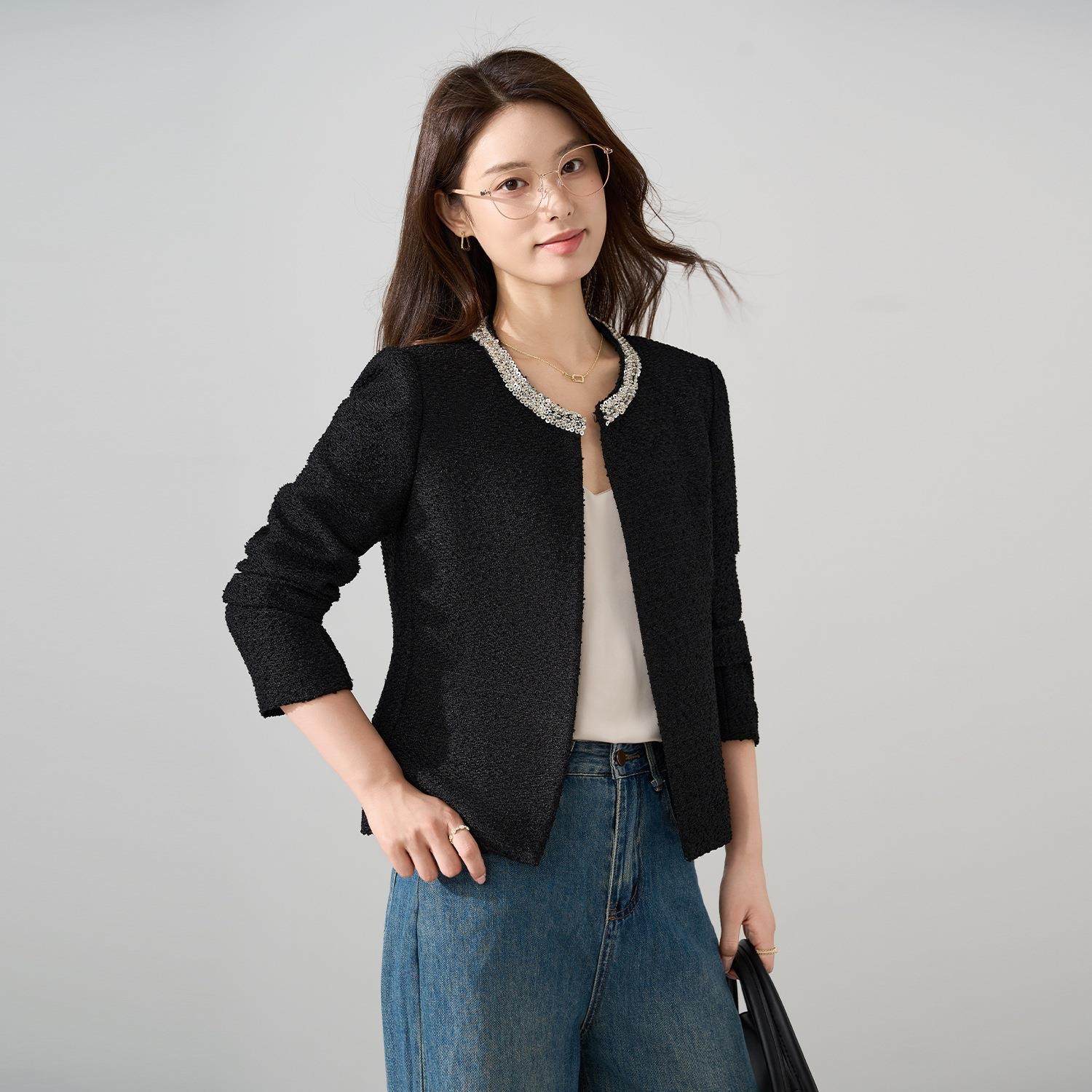 25611yy秋冬毛华新款时尚高端奢外气质手工亮片呢小香风套修身百,女装/女士精品,西装,淘宝优惠券,粉丝福利购,淘宝优惠卷