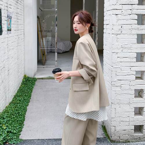 其色轻熟老钱三领件套女春季新款气质无西卡ZR2C182装马甲长风裤