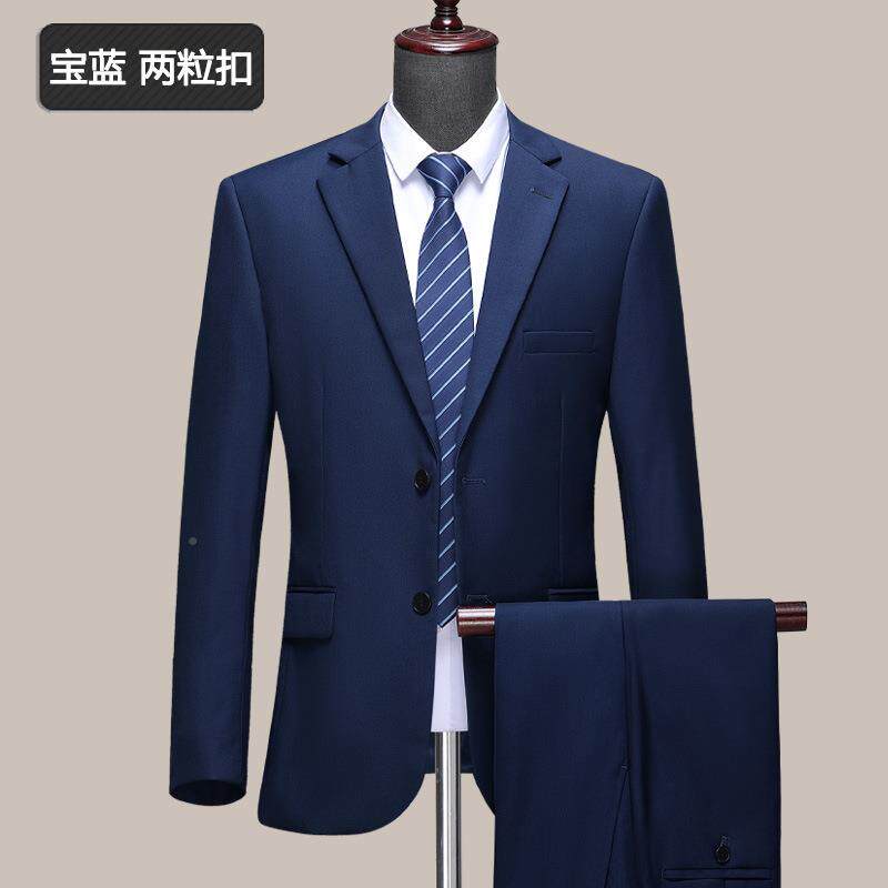 中年正羊毛西服套装男士务职业165-W装爸爸装结婚新装郎礼服免烫