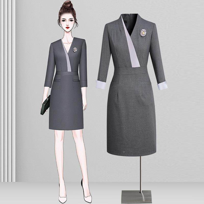 春秋装年新款业装连衣女裙珠宝职AL741612店酒店美容院上班工工作,女装/女士精品,连衣裙,淘宝优惠券,粉丝福利购,淘宝优惠卷