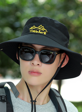 帽子男士夏天透气防晒登山钓鱼