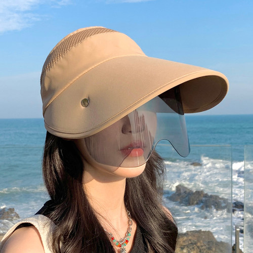 遮阳帽女骑行休闲太阳帽带镜片