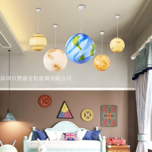 厂家供应八大行星内发光模型 亚克力太阳系八大行星吊灯装饰