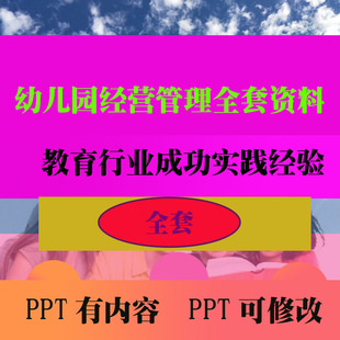 幼儿园经营管理全套资料 设计布置筹备规划管理制度常用表格培训