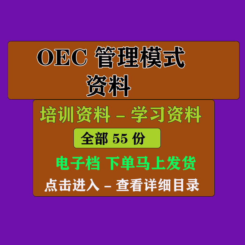 OEC管理模式培训材料 文档PPT教学培训学习课件资料