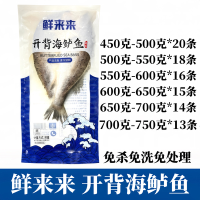 海鲈鱼开背腌制半成品七星大烤鱼纸包鱼白蕉免杀新鲜冷冻整箱商用