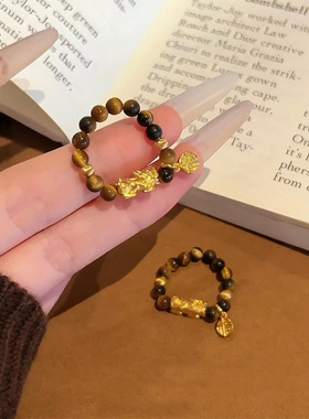 小红书爆款貔貅虎眼石女士戒指