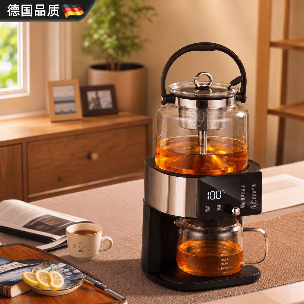 德国2026新款蒸汽喷淋煮茶壶智能全自动上水电热泡茶养生壶茶具