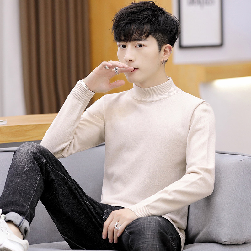 秋冬季男士半高领针织衫韩版修身打底毛衫潮流个性纯色学生毛衣服在类目 男装, 针织衫/毛衣中 - 来自Buy2taobao.com提供专业的淘宝代购服务