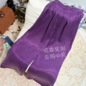 霜感重锻砂洗大王缎纯色直筒裤 百搭气质 腰围66 904 裤 长101