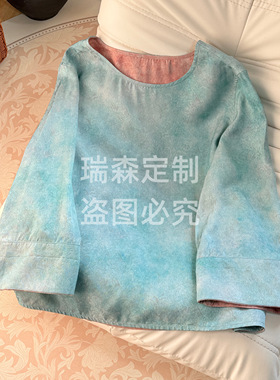 544 中式国风圆领双面穿花萝T恤上衣-胸围100-衣长58