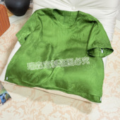 2605 T恤上衣 国风简约花萝提花圆领短袖