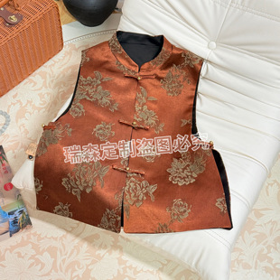 2604 国风复古立领叠穿马甲背心百搭气质 中式