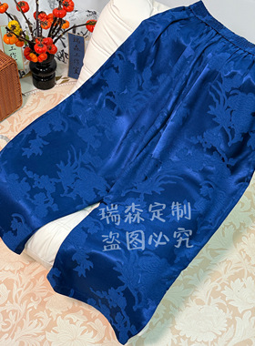 913 重磅满丝秋季新品奶奶裤提花纯色松紧腰国风-腰围68-裤长91