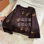 前长54 1019 后长58 外套百搭 胸围112 中式 国风刺绣圆领春秋短款