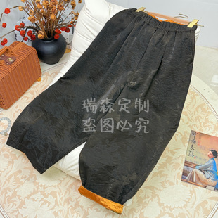 裤 929 腰围66 百搭气质 长89 重磅油丝松紧腰萝卜裤